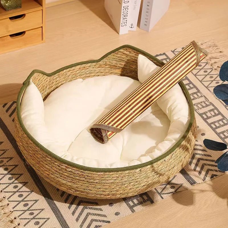 panier osier pour chat | Naturel - Le Bonheur du Chat