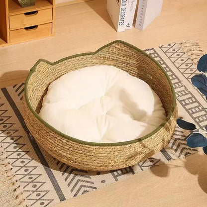 panier osier pour chat | Naturel - Le Bonheur du Chat