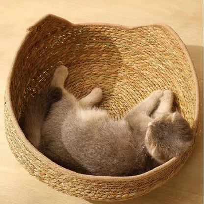 panier osier pour chat | Naturel - Le Bonheur du Chat