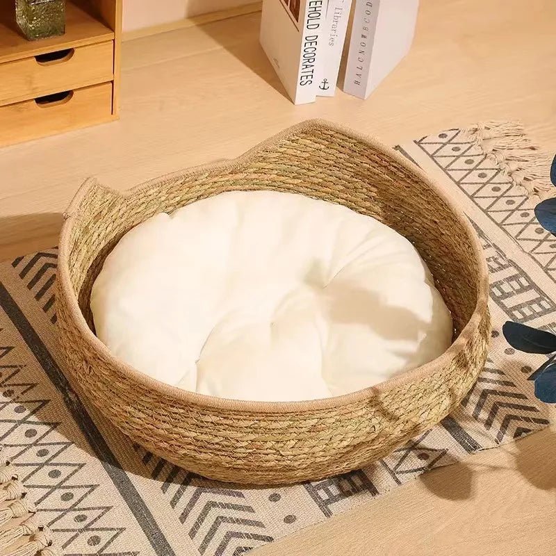panier osier pour chat | Naturel - Le Bonheur du Chat