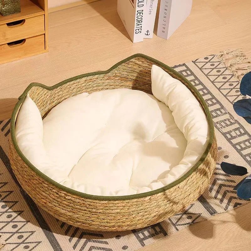 panier osier pour chat | Naturel - Le Bonheur du Chat