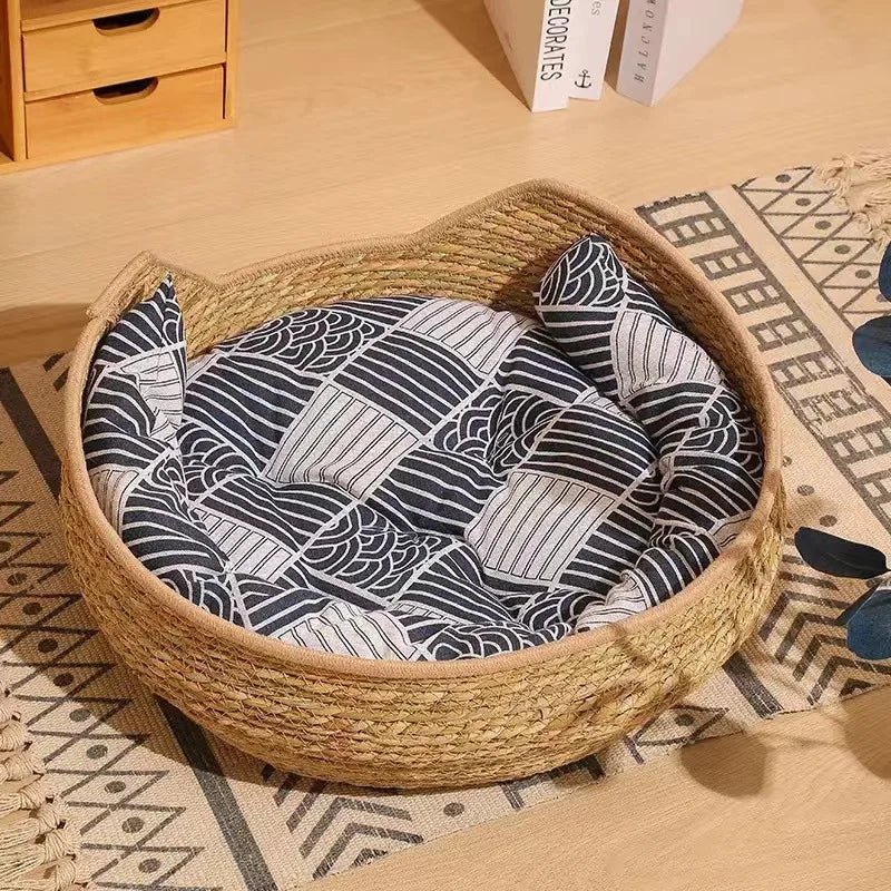 panier osier pour chat | Naturel - Le Bonheur du Chat