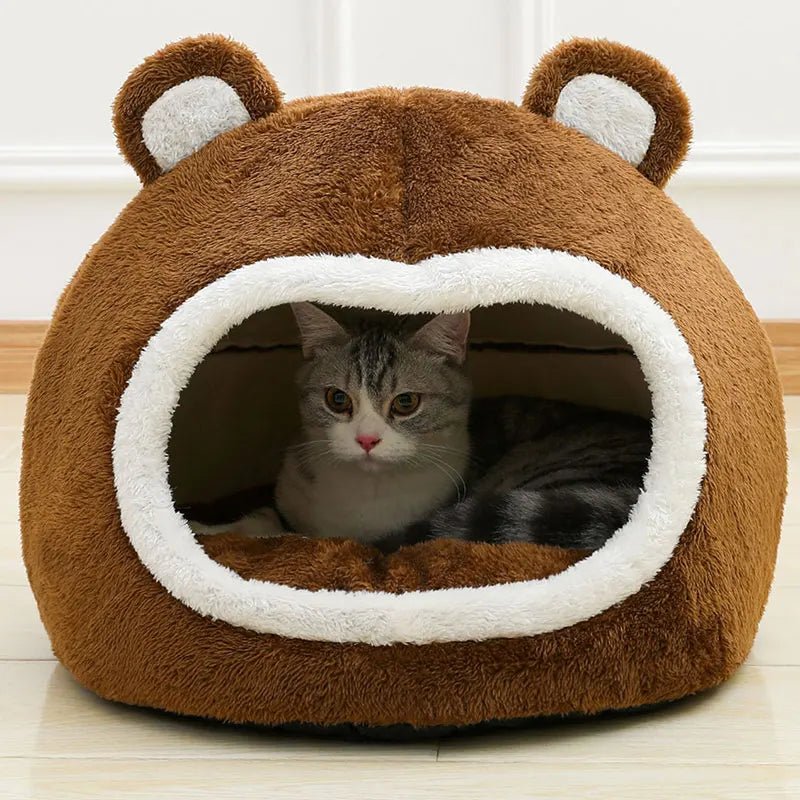 Cabane peluche pour chat vue d'ensemble