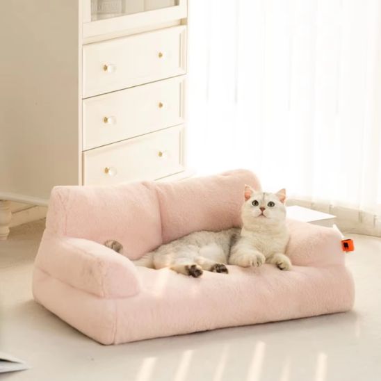 Détail du rembourrage moelleux du panier sofa
