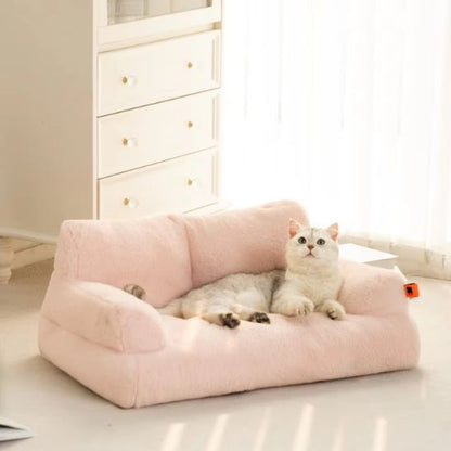 Détail du rembourrage moelleux du panier sofa