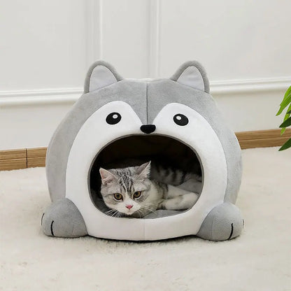 Détail du tissu ultra-doux de la cabane pour chat