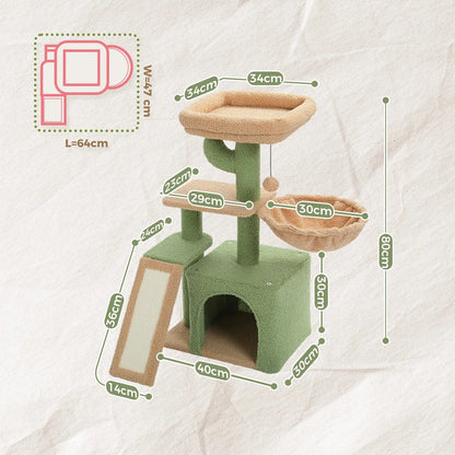 Petit arbre a chat Compact — La niche fermée intégrée répond à cette recherche constante de sécurité.