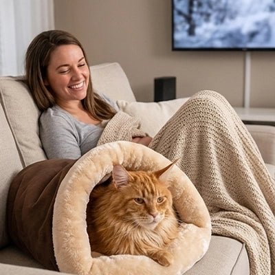 Sac de Couchage Chat | Chaud et Semi-Fermé - Le Bonheur du Chat