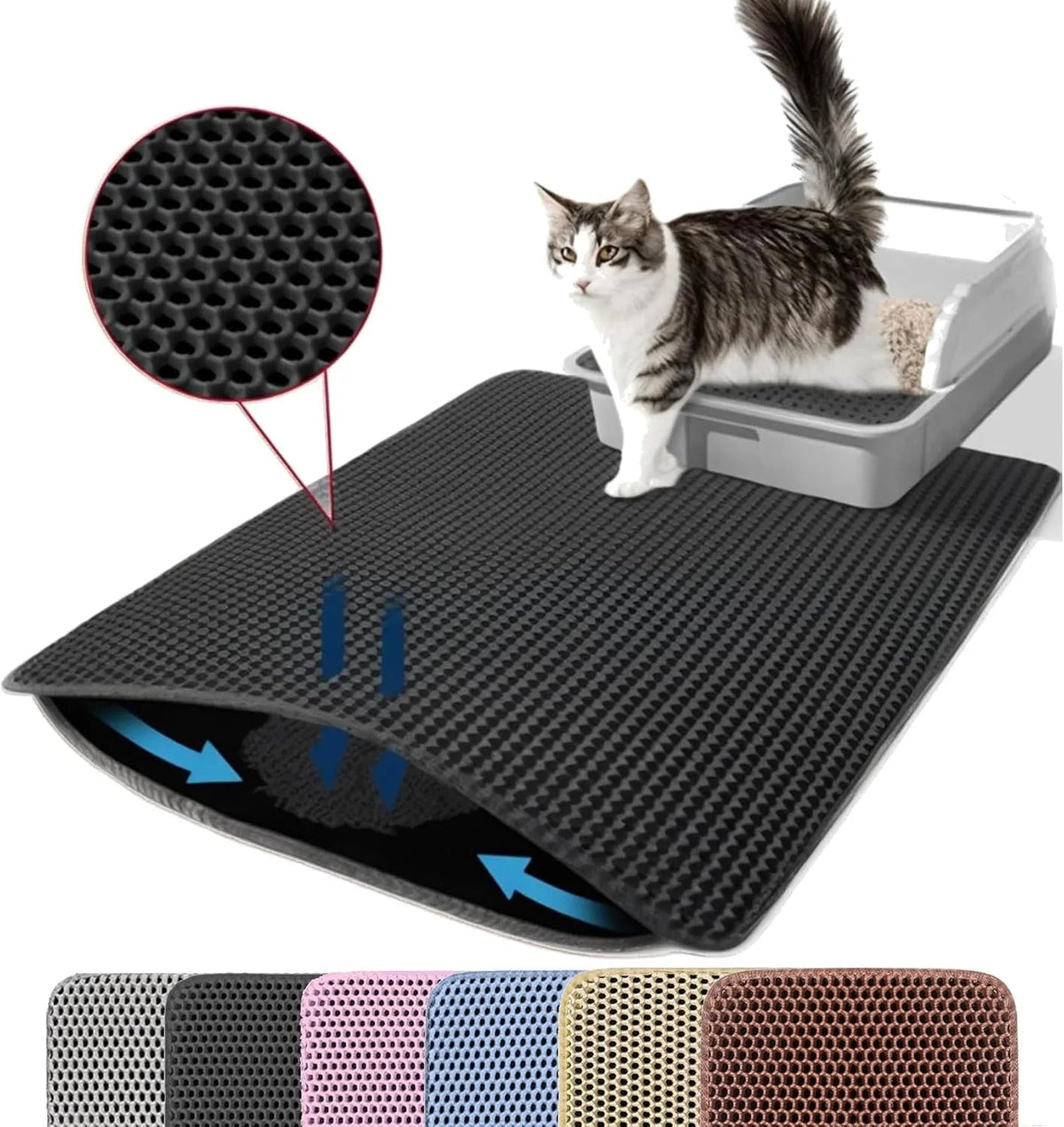 Tapis litière pour chat – Tapis récupérateur de litière - Le Bonheur du Chat
