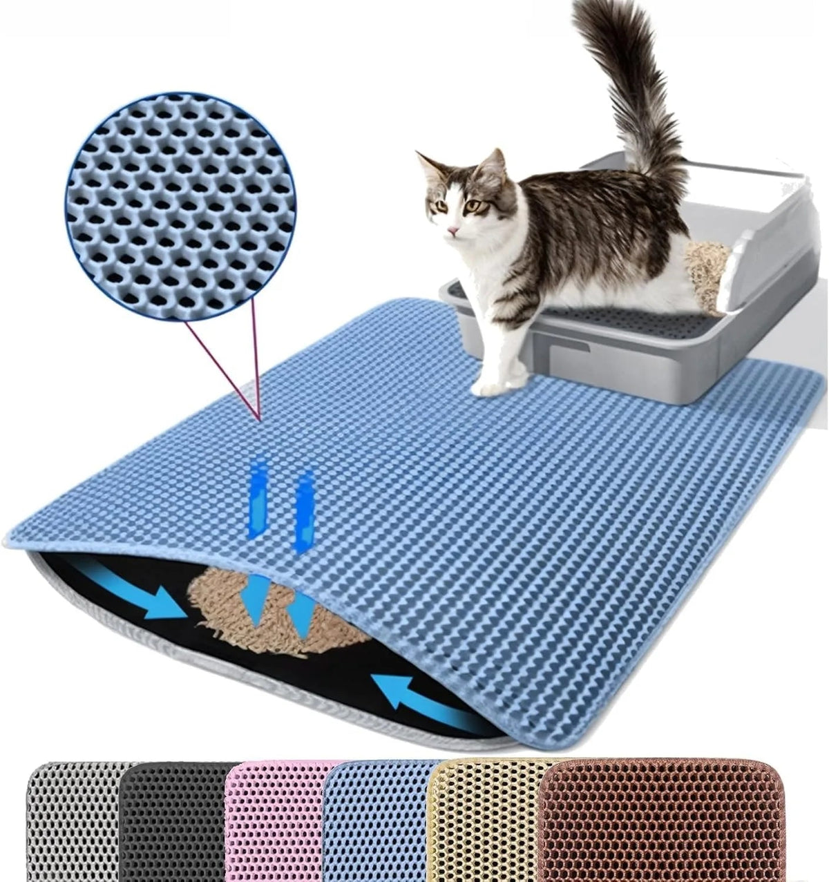 Tapis litière pour chat – Tapis récupérateur de litière - Le Bonheur du Chat